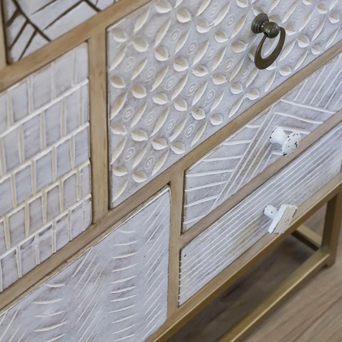 Made in Meubles Commode<Commode en bois de manguier et métal Vic