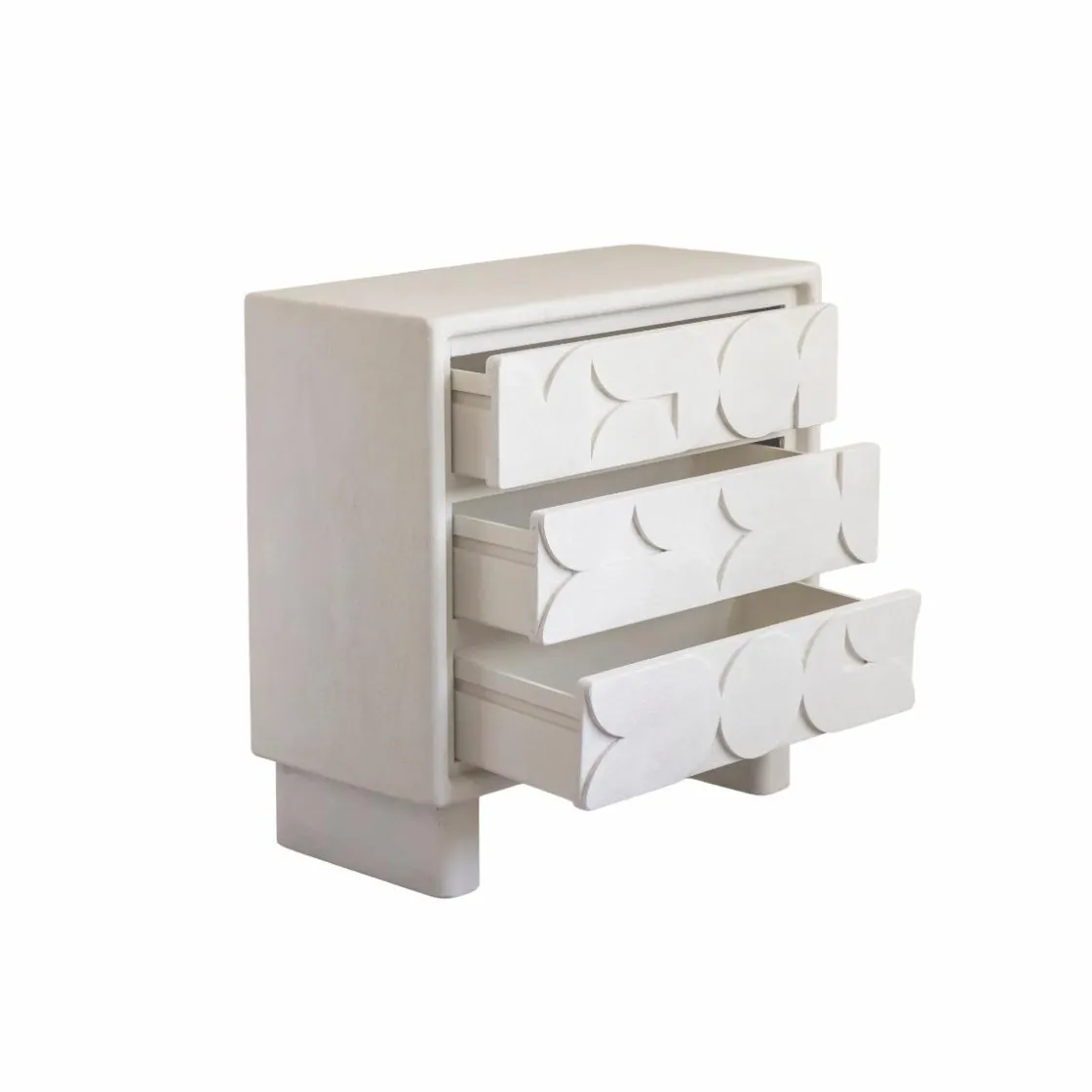 Made in Meubles Commode<Commode en bois effet béton blanc Danaé