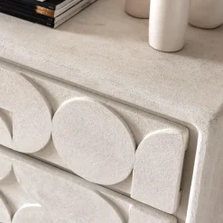 Made in Meubles Commode<Commode en bois effet béton blanc Danaé