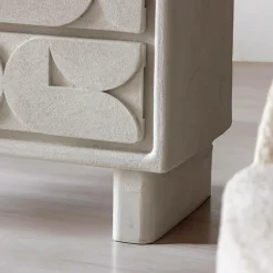 Made in Meubles Commode<Commode en bois effet béton blanc Danaé