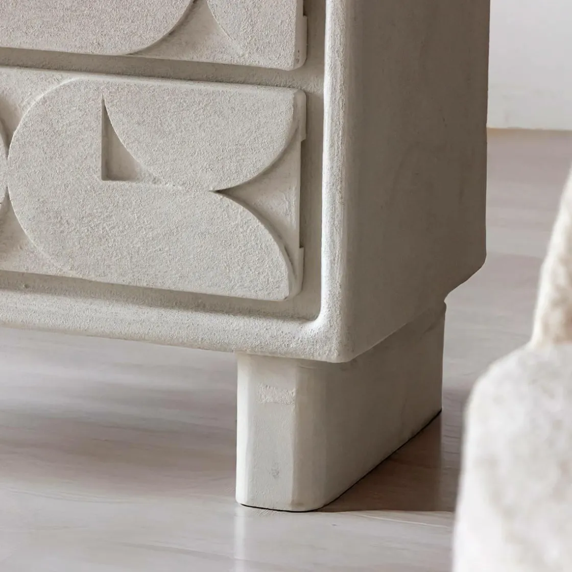 Made in Meubles Commode<Commode en bois effet béton blanc Danaé