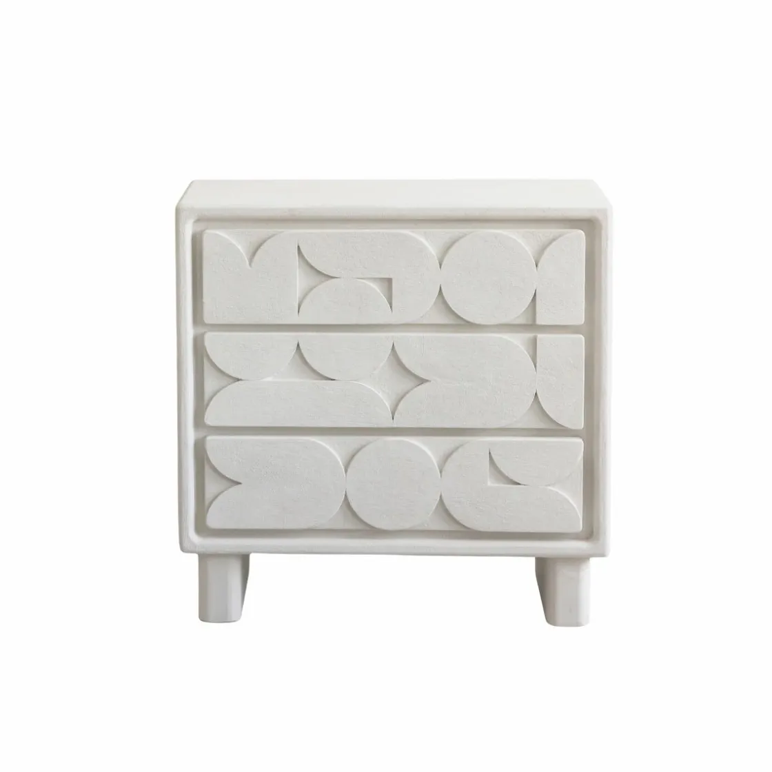 Made in Meubles Commode<Commode en bois effet béton blanc Danaé