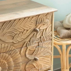 Made in Meubles Commode<Commode sculpté en bois de manguier Adonie
