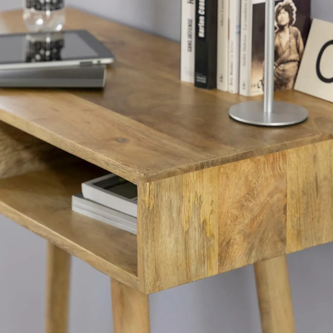 Made in Meubles Table Console<Console avec rangement en bois de manguier Maëva