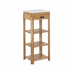 Made in Meubles Table Console<Console avec tiroir en bois d'acacia et marbre Emyr