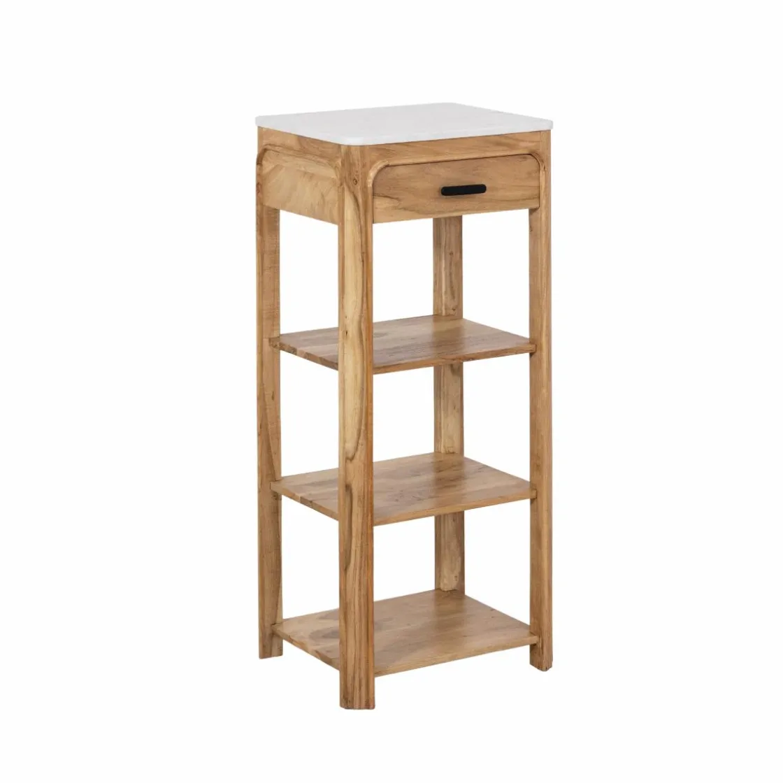 Made in Meubles Table Console<Console avec tiroir en bois d'acacia et marbre Emyr