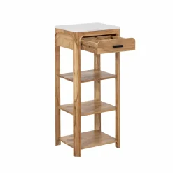 Made in Meubles Table Console<Console avec tiroir en bois d'acacia et marbre Emyr