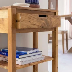 Made in Meubles Table Console<Console avec tiroir en bois d'acacia Orane