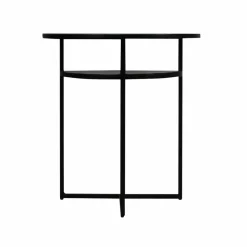 Made in Meubles Table Console<Console demi-lune en marbre blanc et métal Marceau