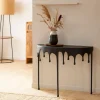 Made in Meubles Table Console<Console en aluminium noir Calypso