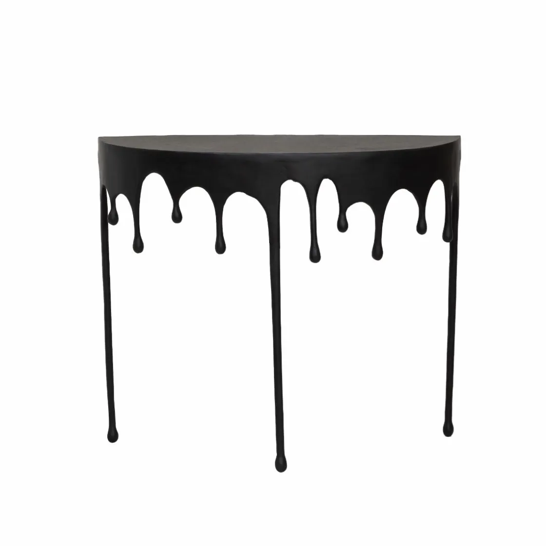 Made in Meubles Table Console<Console en aluminium noir Calypso