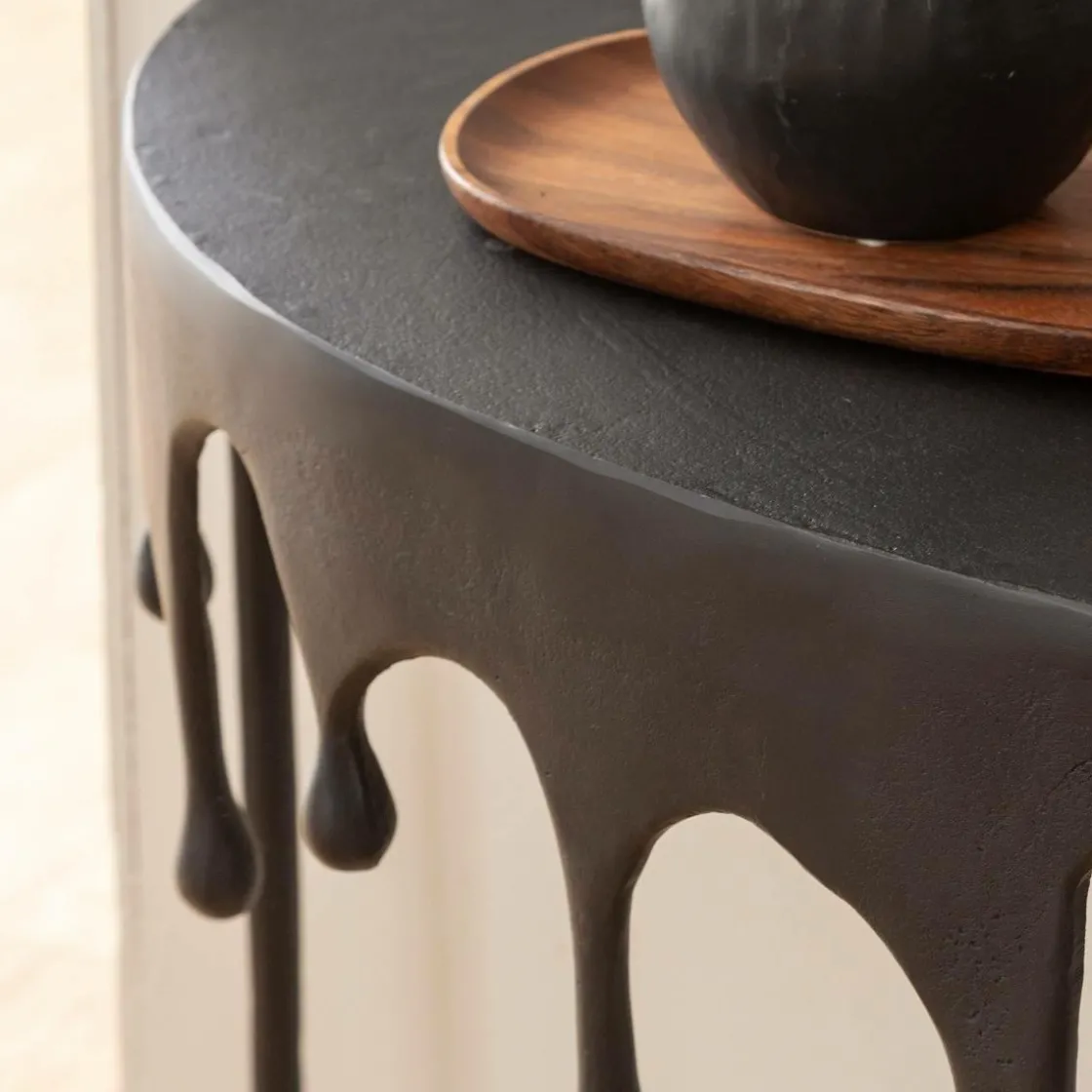 Made in Meubles Table Console<Console en aluminium noir Calypso