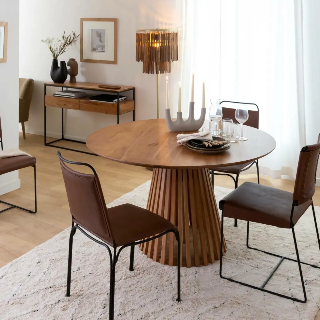 Made in Meubles Table Console<Console en bois d'acacia et métal Etienne