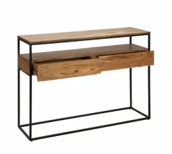 Made in Meubles Table Console<Console en bois d'acacia et métal Etienne
