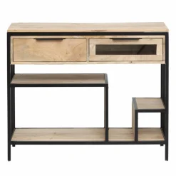 Made in Meubles Table Console<Console en bois de manguier et métal Héloïse