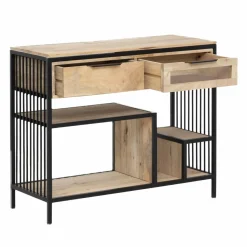 Made in Meubles Table Console<Console en bois de manguier et métal Héloïse