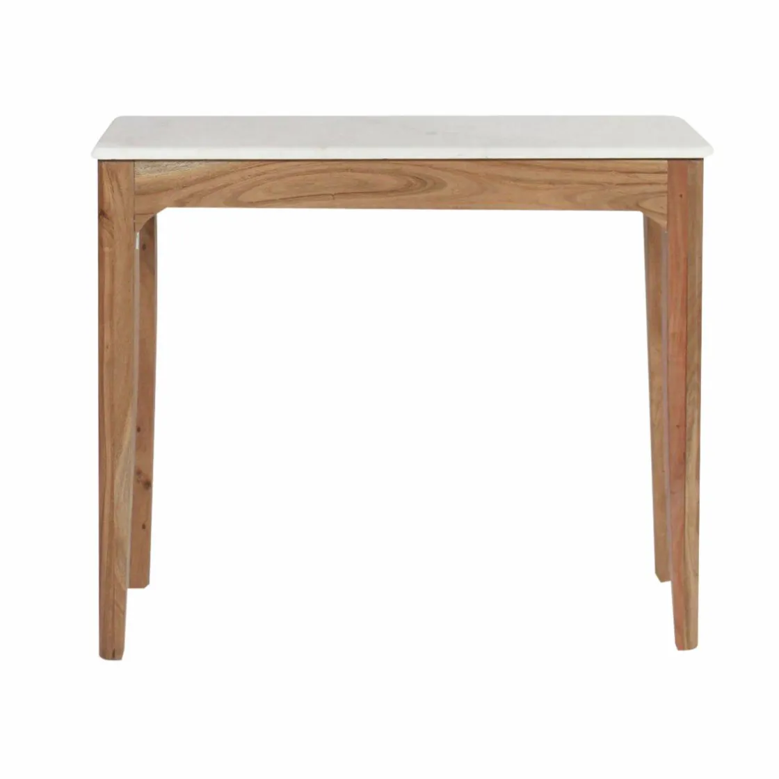 Made in Meubles Table Console<Console en bois de manguier et marbre Arthuro