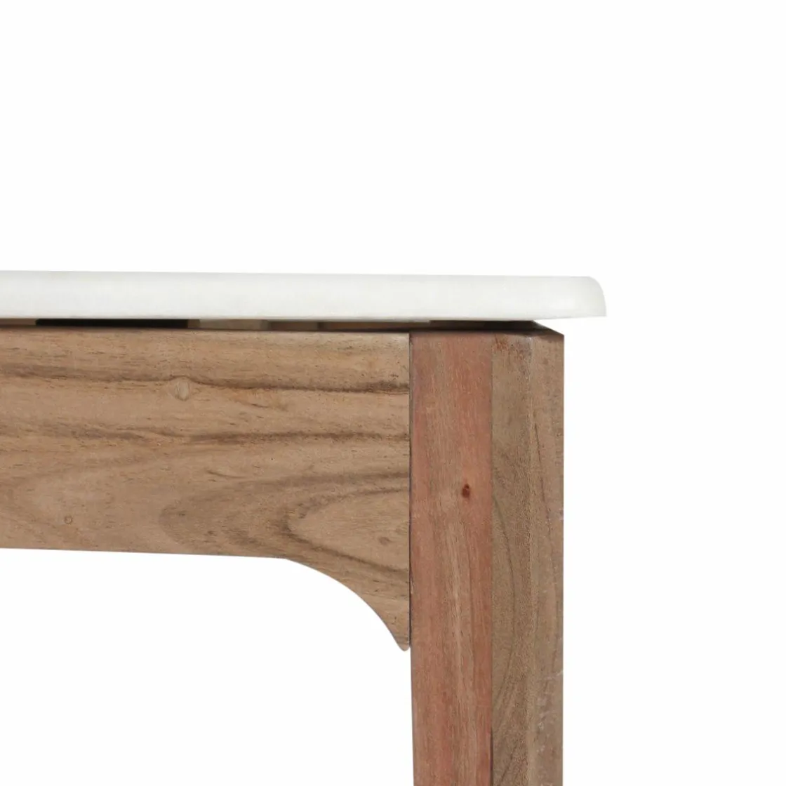 Made in Meubles Table Console<Console en bois de manguier et marbre Arthuro