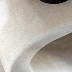 Made in Meubles Table Console<Console en bois effet béton blanc Danaé