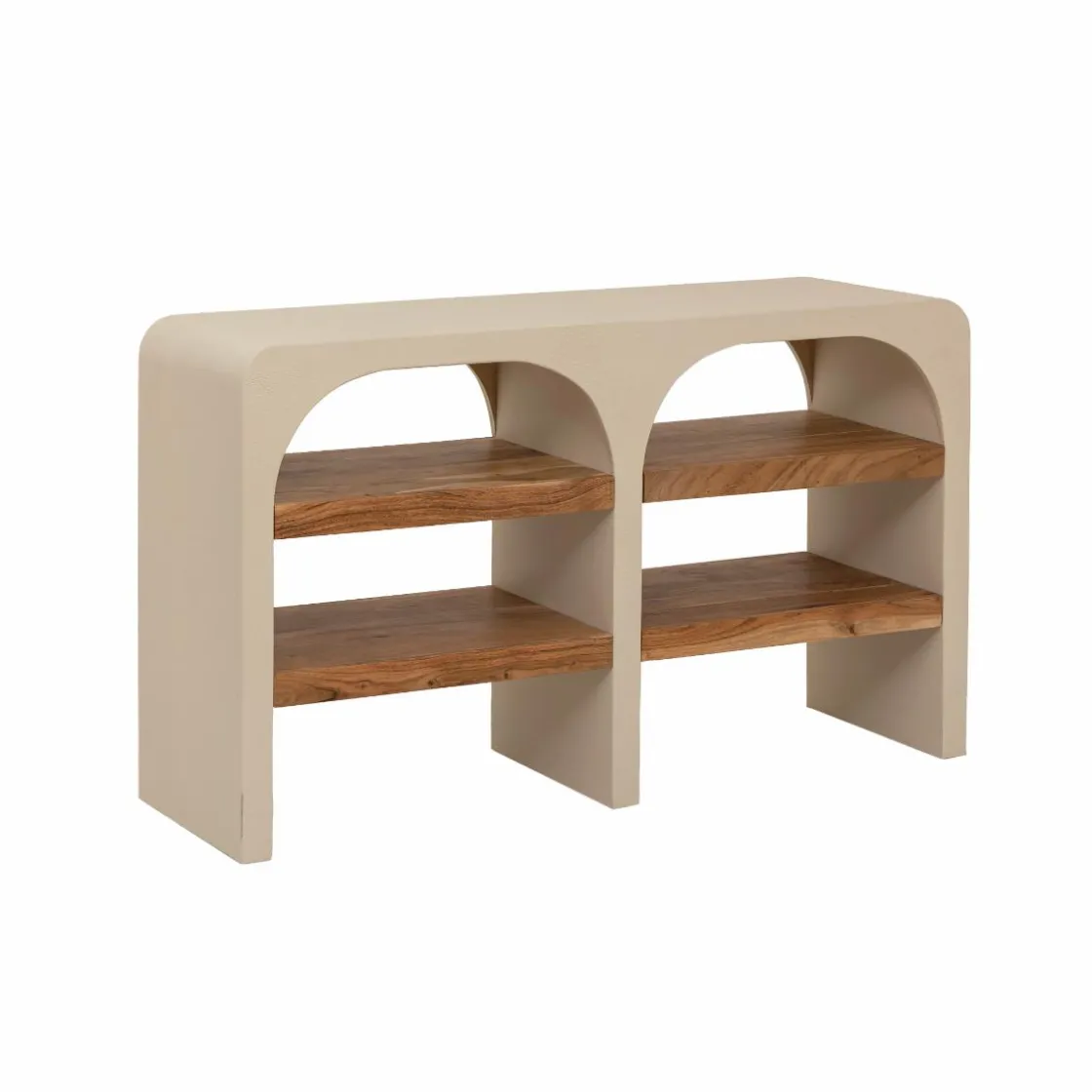 Made in Meubles Table Console<Console en bois effet béton et bois d'acacia Dalva