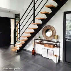 Made in Meubles Table Console<Console en bois et métal Ortense