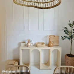 Made in Meubles Table Console<Console en chêne massif clair Octave