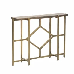 Made in Meubles Table Console<Console en manguier et métal doré Valérie