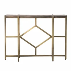 Made in Meubles Table Console<Console en manguier et métal doré Valérie