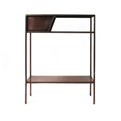 Made in Meubles Table Console<Console en métal effet cuivre Lima
