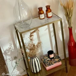 Made in Meubles Table Console<Console en métal et marbre Pomme