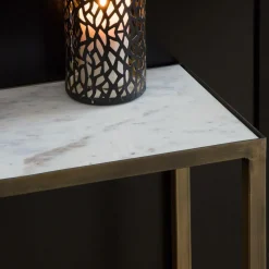 Made in Meubles Table Console<Console en métal et marbre Pomme