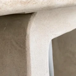 Made in Meubles Table Console<Console pied central en bois effet béton blanc Danaé