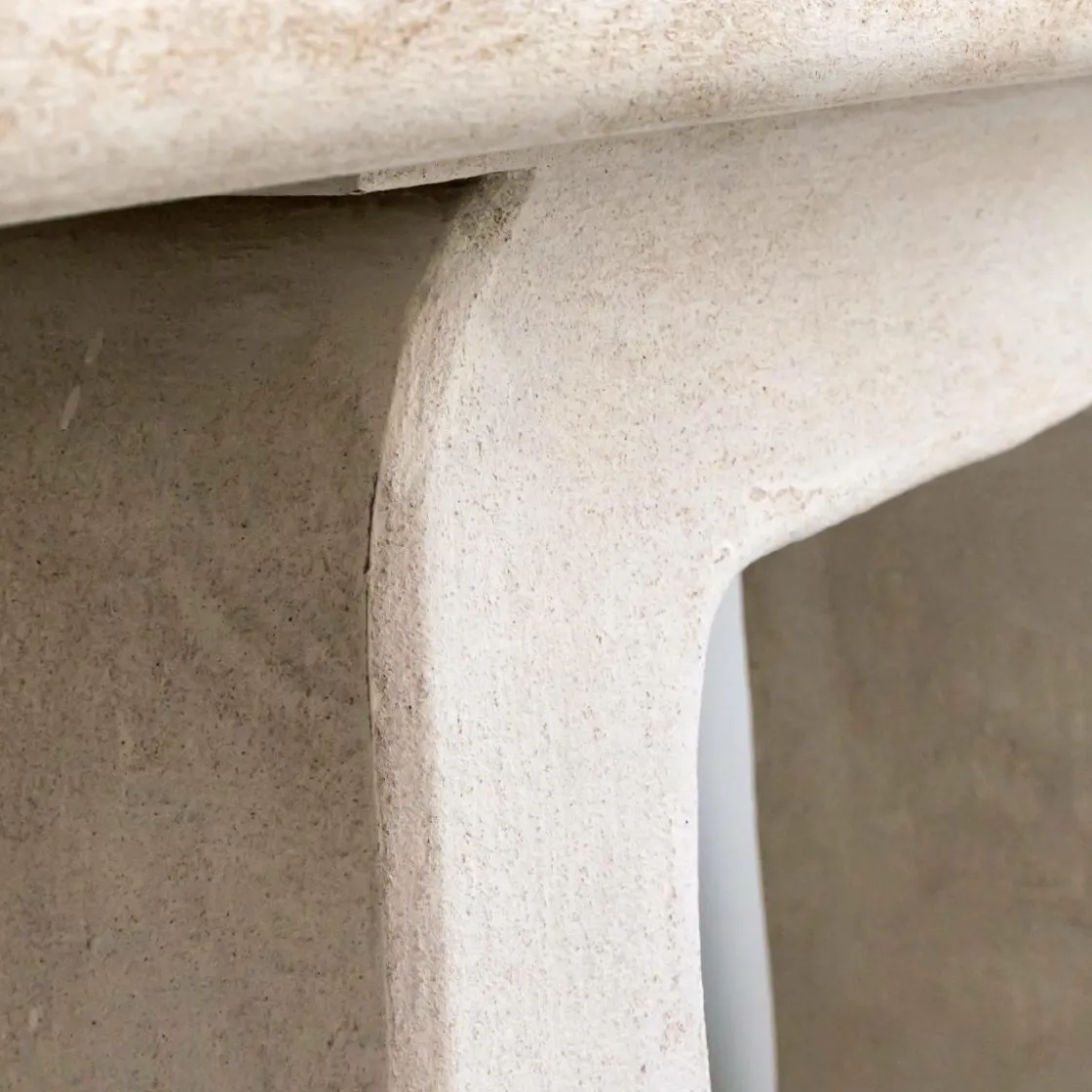 Made in Meubles Table Console<Console pied central en bois effet béton blanc Danaé