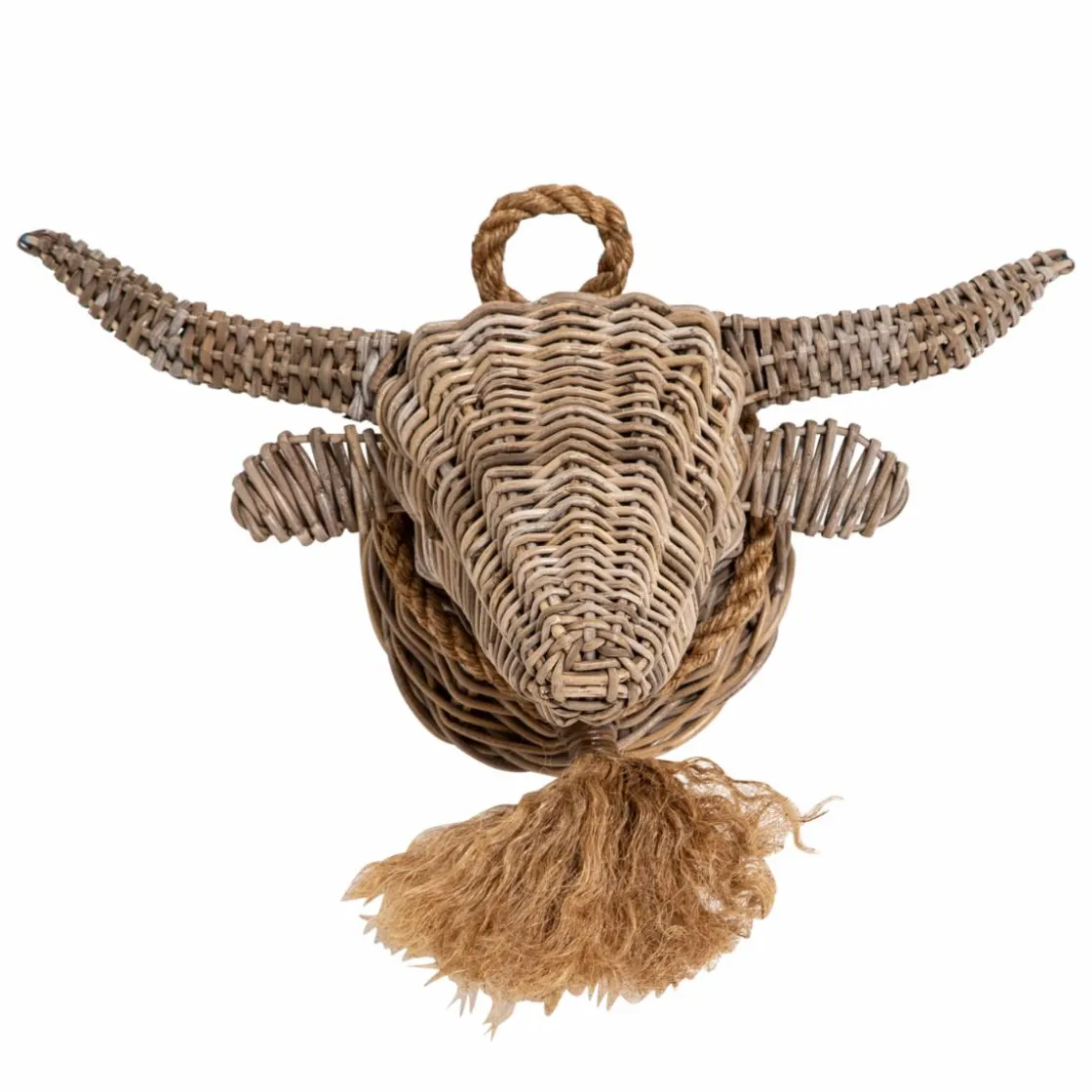 Made in Meubles Décoration<Décoration murale taureau en rotin Rattan