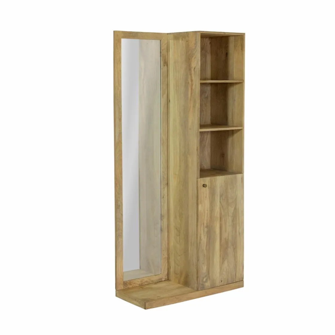 Made in Meubles Armoire<Dressing avec miroir en bois de manguier Juliet