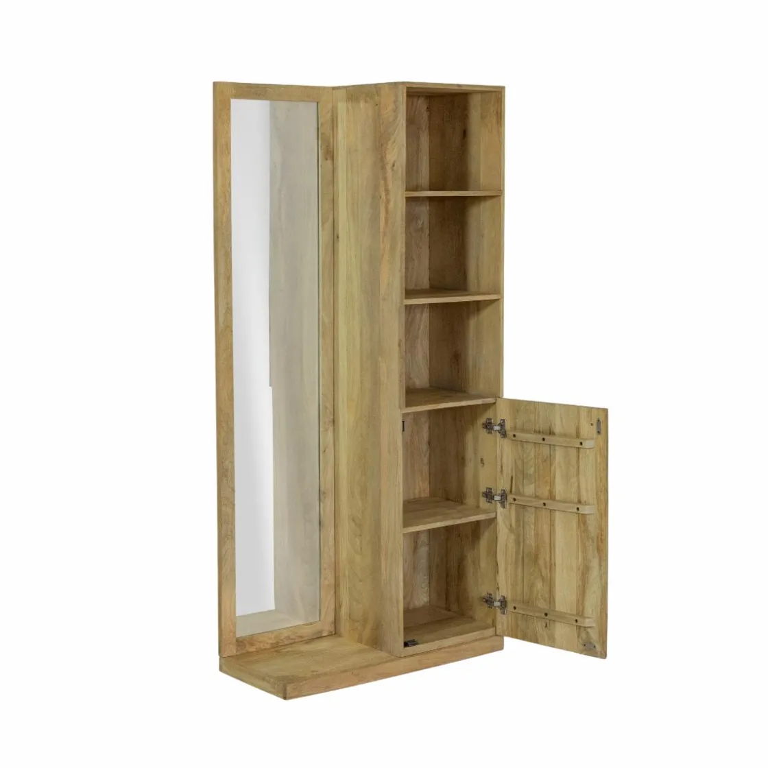 Made in Meubles Armoire<Dressing avec miroir en bois de manguier Juliet