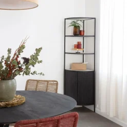 Made in Meubles Etagère<Etagère d'angle en métal et marbre Mona