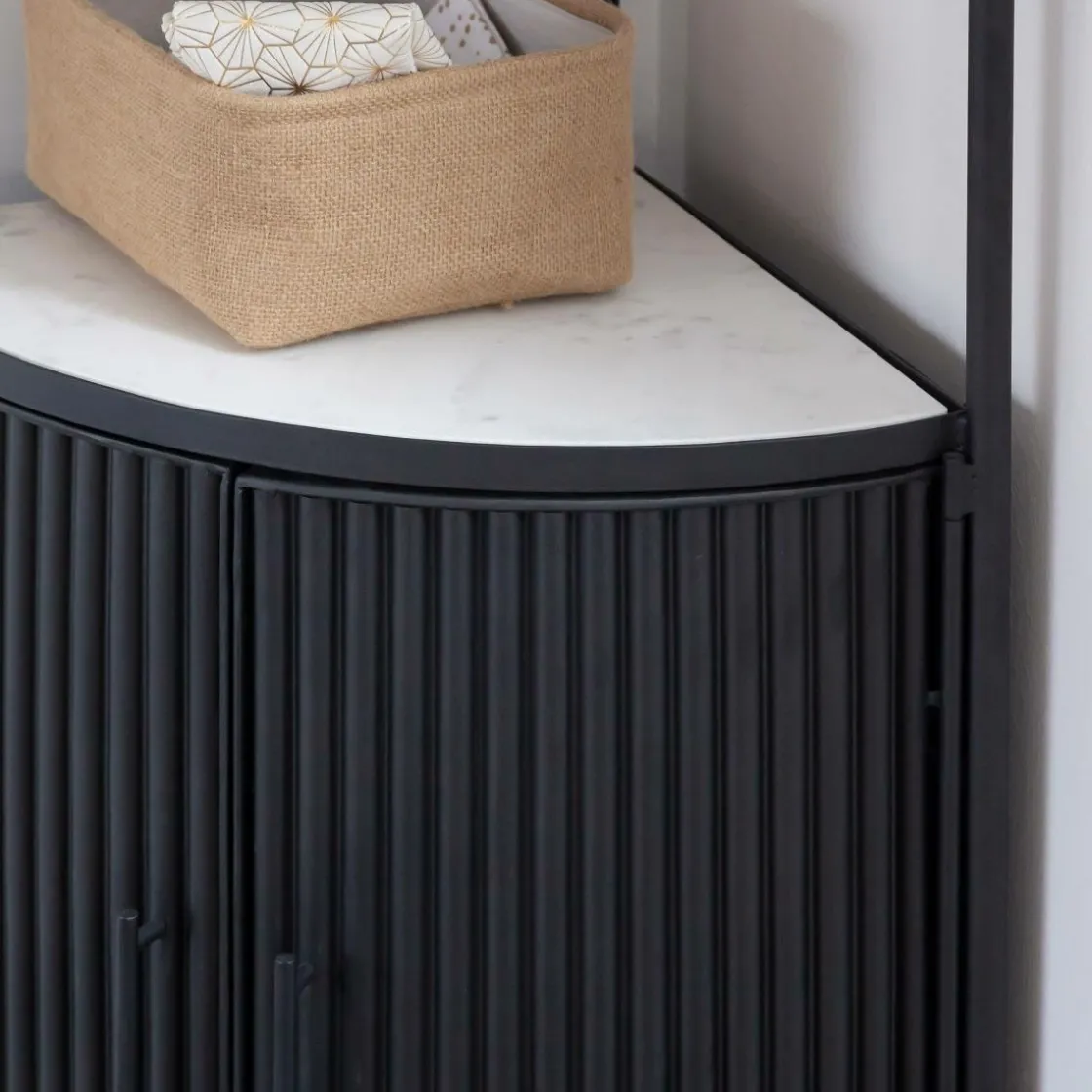 Made in Meubles Etagère<Etagère d'angle en métal et marbre Mona