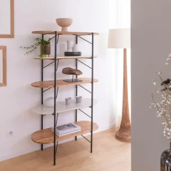 Made in Meubles Etagère<Etagère en bois d'acacia et marbre Scott