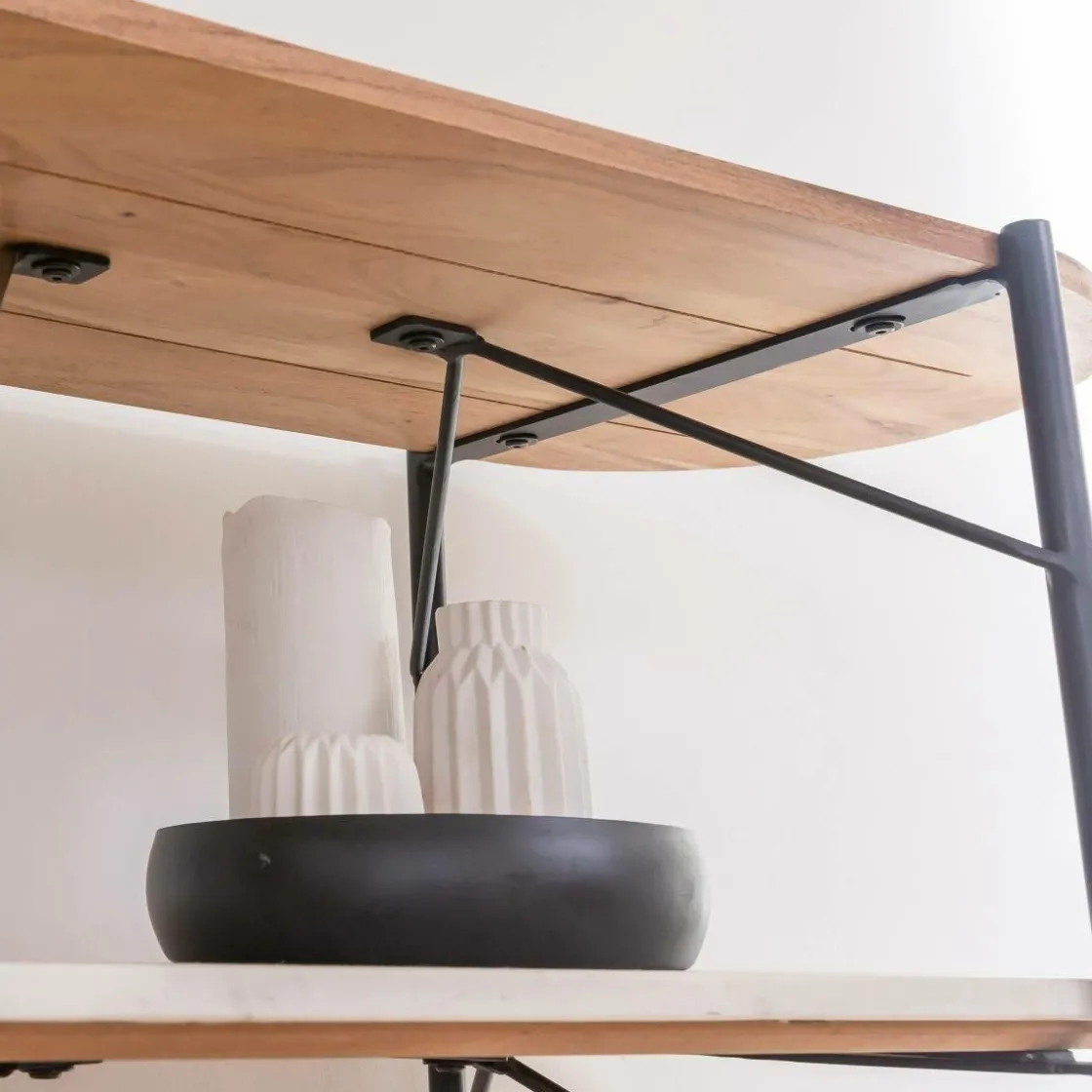 Made in Meubles Etagère<Etagère en bois d'acacia et marbre Scott