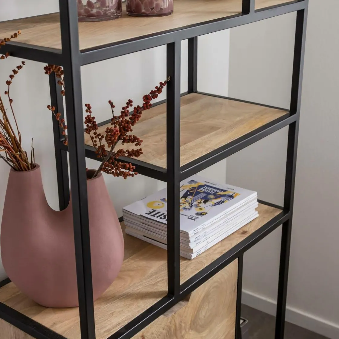 Made in Meubles Etagère<Etagère en bois de manguier et métal Maxence