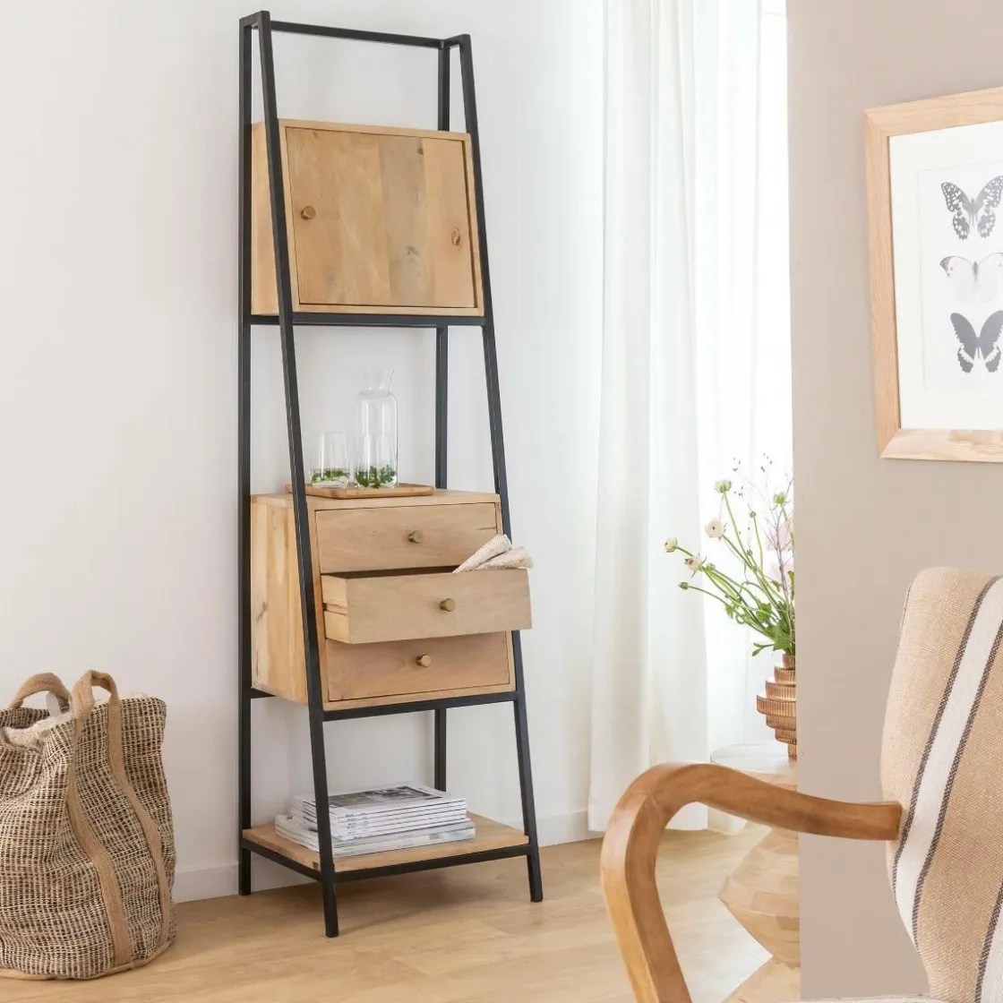 Made in Meubles Etagère<Etagère en bois de manguier et métal Mathieu