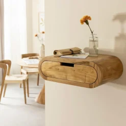 Made in Meubles Etagère|Chevet<Etagère murale arrondie en bois d'acacia Orane