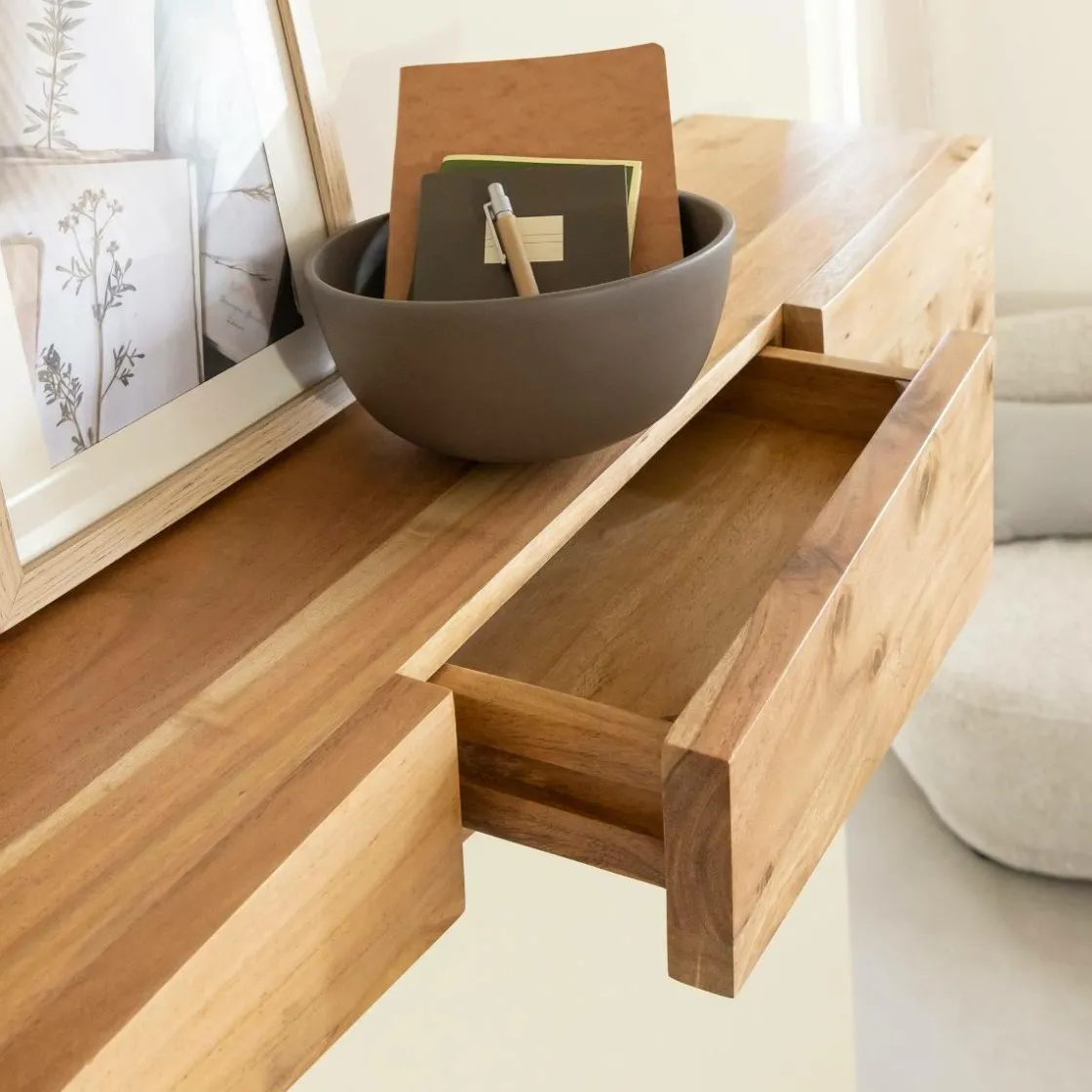 Made in Meubles Etagère<Etagère murale asymétrique en bois d'acacia Orane