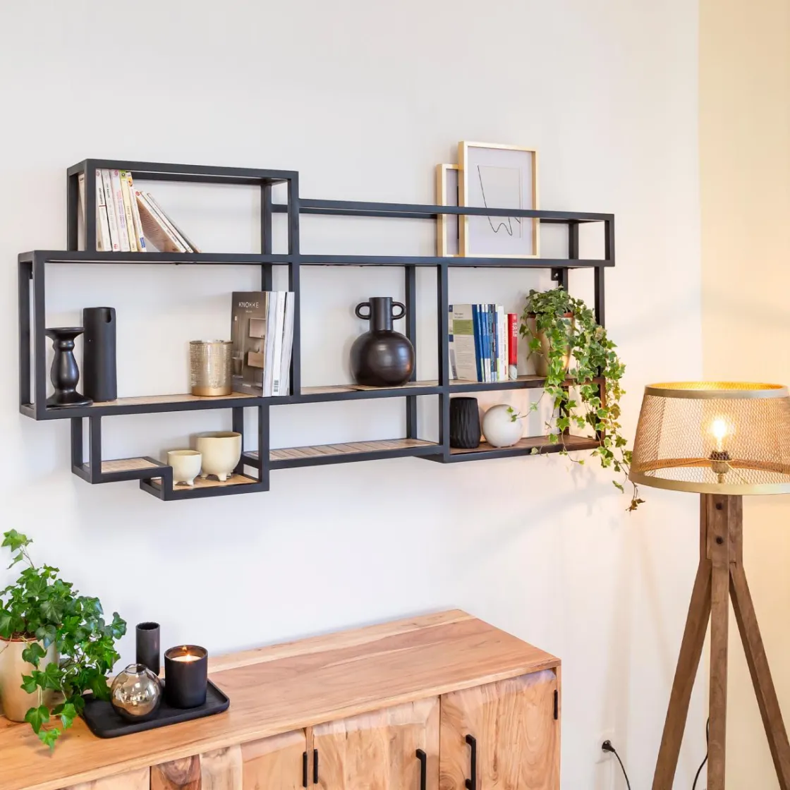 Made in Meubles Etagère|Décoration<Etagère murale en bois de manguier et métal Jacynthe