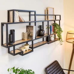 Made in Meubles Etagère|Décoration<Etagère murale en bois de manguier et métal Jacynthe