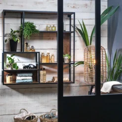 Made in Meubles Etagère<Etagère murale en métal et bois de manguier Marcel