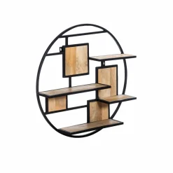 Made in Meubles Etagère<Etagère ronde en bois de manguier et métal Noam