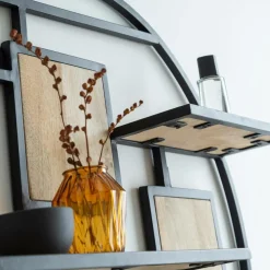 Made in Meubles Etagère<Etagère ronde en bois de manguier et métal Noam