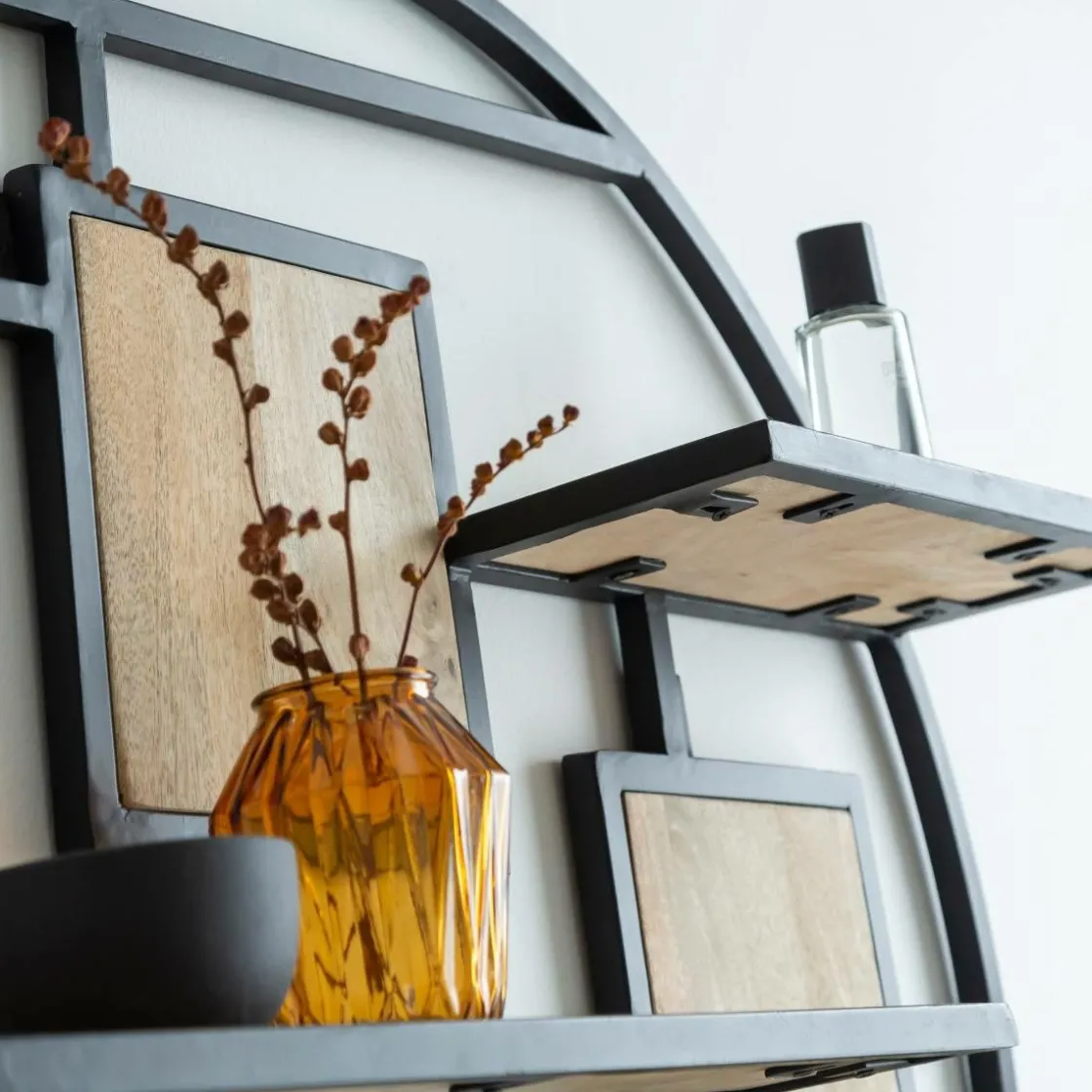 Made in Meubles Etagère<Etagère ronde en bois de manguier et métal Noam